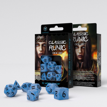 Classic Runic Farbe Gletscher und Schwarz Würfel Set