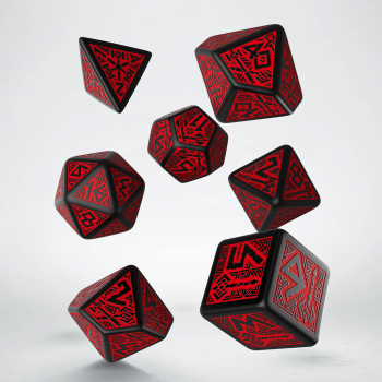 Dwarven Würfel Set Schwarz und Rot