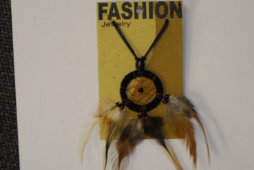 Preview: Traumfängerkette groß, weiß, braun, schwarz, beige