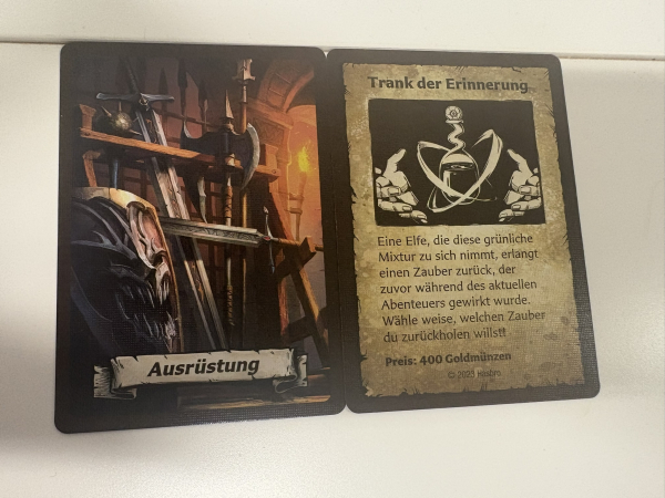 Heroquest Ausrüstungskarte Trank der Erinnerung
