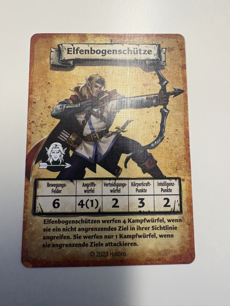 Heroquest Monsterkarte Elfenbogenschütze