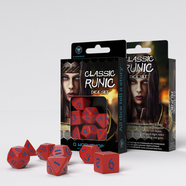 Classic Runic Rot und Blau Würfel Set