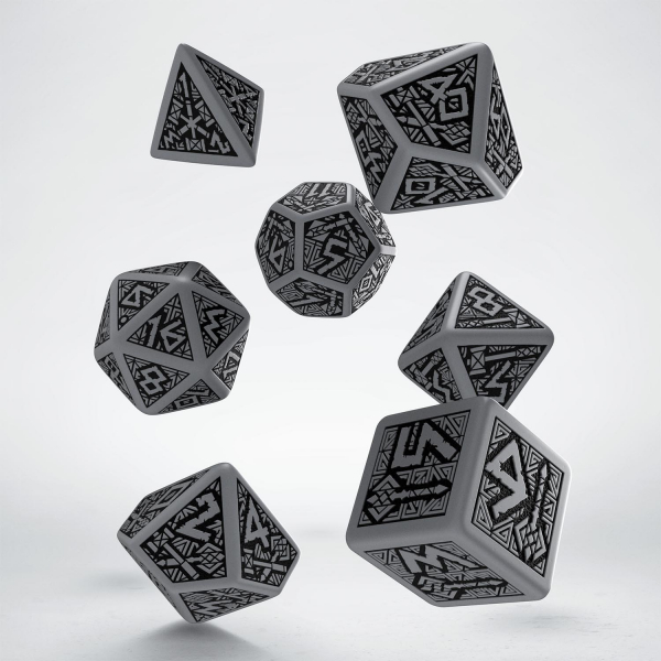 Dwarven Würfel Set Grau und schwarz