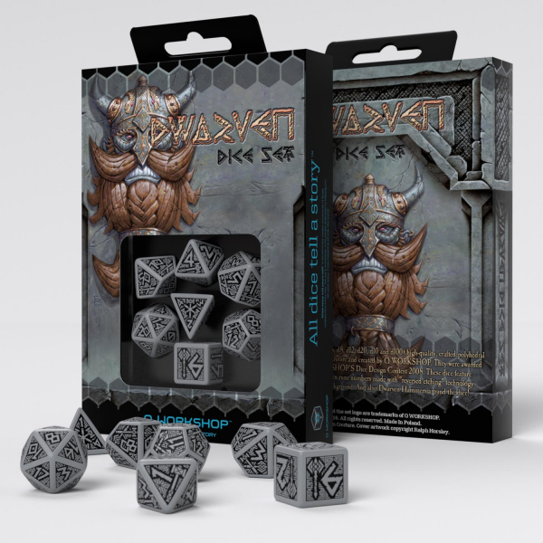 Dwarven Würfel Set Grau und schwarz