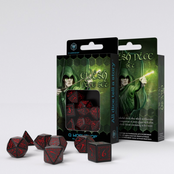 Elvish Schwarz und Rot Würfel Set