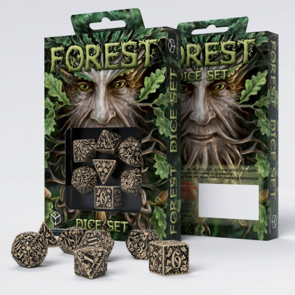 Forest 3D Beige und Schwarz Würfel Set